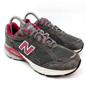 New Balance 990 V3 Breast Cancer Womens Size 7 Gray Pink USA Made Sneaker Shoes
